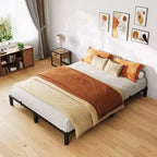 Struttura Letto King Size, Base a Piattaforma in Metallo da 25 cm, Nessuna Vite Necessaria, Nessuna Rete a Molle Necessaria, Resistente, Capacità 360 kg, Doghe e Gambe in Ferro Rinforzato