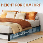 Struttura Letto King Size, Base a Piattaforma in Metallo da 25 cm, Nessuna Vite Necessaria, Nessuna Rete a Molle Necessaria, Resistente, Capacità 360 kg, Doghe e Gambe in Ferro Rinforzato
