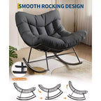 Acekool Sedia a Dondolo da Esterno Papasan, Sedia a Dondolo a Uovo Sovradimensionata con Struttura in Metallo, Sedia da Giardino in Rattan