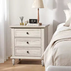 Karl Home 3-Drawer White Particle Board 24.8in. W Nightstands