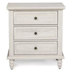 Karl Home 3-Drawer White Particle Board 24.8in. W Nightstands