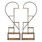 Karl Home 6 ripiani mezzo cuore in ferro e legno supporto per piante vaso di fiori