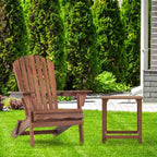 CLIHOME Set of 2 Folding Adirondack Chair, Solid Wood Lounge Patio Chair for Garden Outdoor