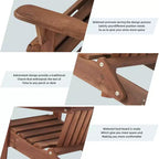 CLIHOME Set of 2 Folding Adirondack Chair, Solid Wood Lounge Patio Chair for Garden Outdoor