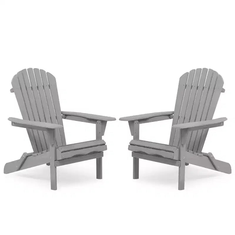 CLIHOME Set di 2 sedie Adirondack pieghevoli, sedia da salotto in legno massiccio per esterni da giardino