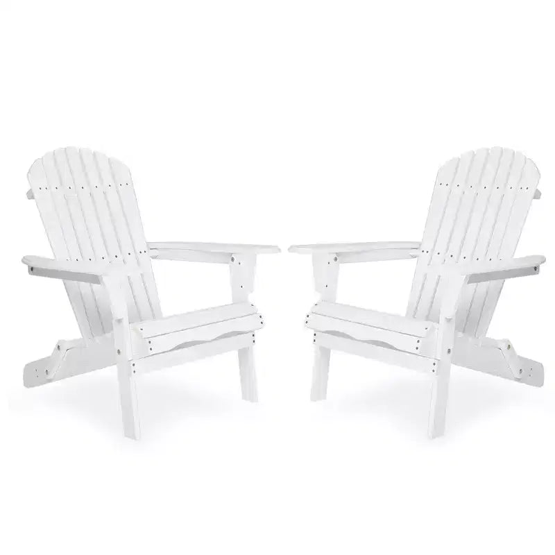 CLIHOME Set di 2 sedie Adirondack pieghevoli, sedia da salotto in legno massiccio per esterni da giardino
