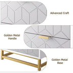 Coolmee 6 Drawers Dresser for Bedroom, Chest of Drawers, Modern Wood Dressers with Gold Metal Handles for Hallway, Entryway