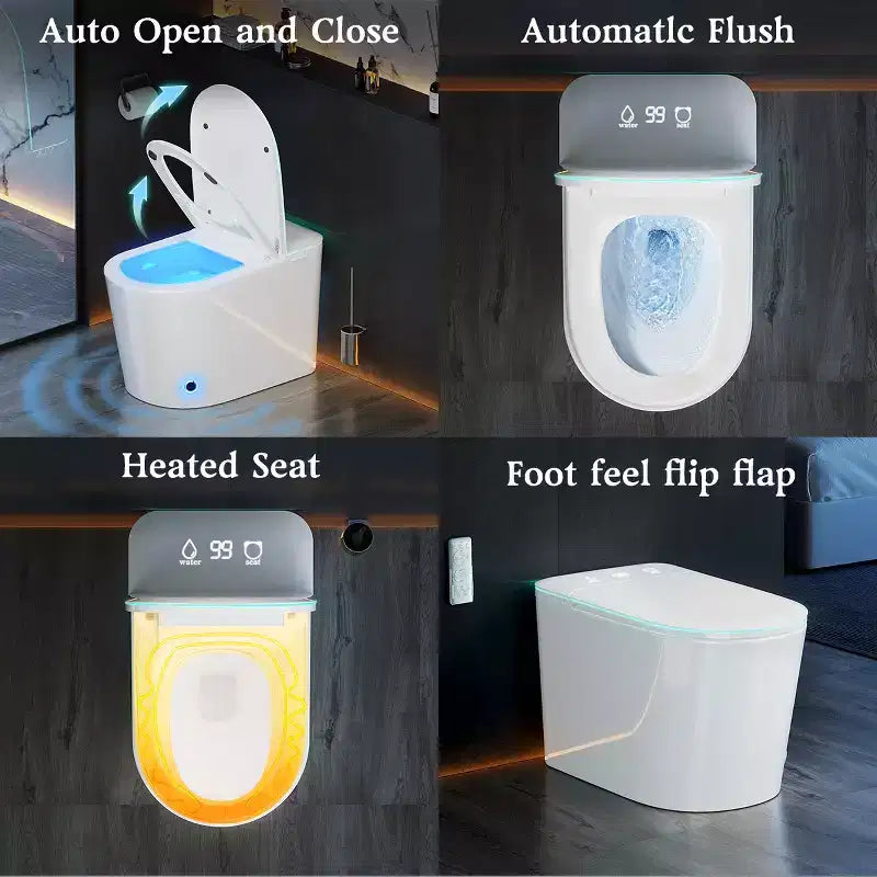Dyonery Smart toilet, apertura automatica del coperchio, bidet integrato, asciugatura ad aria calda, sterilizzazione UV