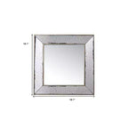 HomeRoots 18 Brown Square Metal Framed Antiqued Glass Accent Mirror