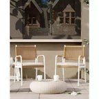 Outdoor Patio Dining Chairs Set of 4, Wicker Chairs with Cushions Armrest,Metal Frame for Garden, Porch, Lawn and Poolside