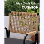 Outdoor Patio Dining Chairs Set of 4, Wicker Chairs with Cushions Armrest,Metal Frame for Garden, Porch, Lawn and Poolside