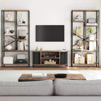 Industrial Bookshelf Vintage Bookcase with Storage Tall Standing Bookshelves Metal Frame Open Display Racks Unique Book Shelf