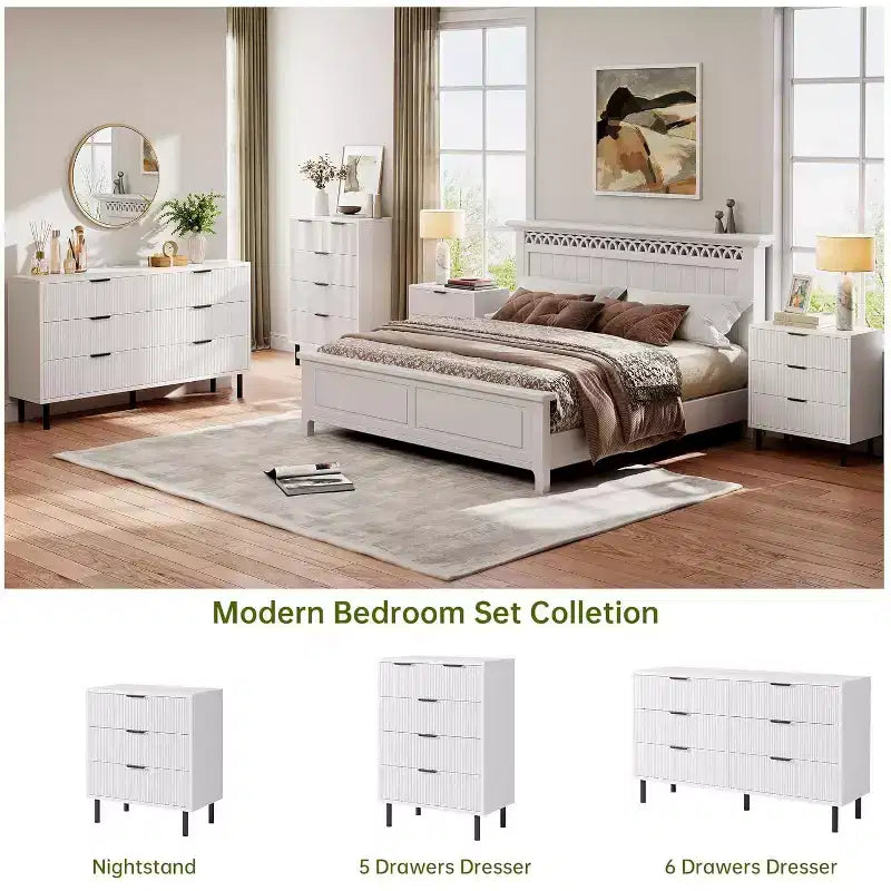 Cassettiera Acekool testurizzata a 3 cassetti, larghezza 71 cm - Contenitore compatto con gambe in metallo per camera da letto, corridoio, spazi piccoli, bianco