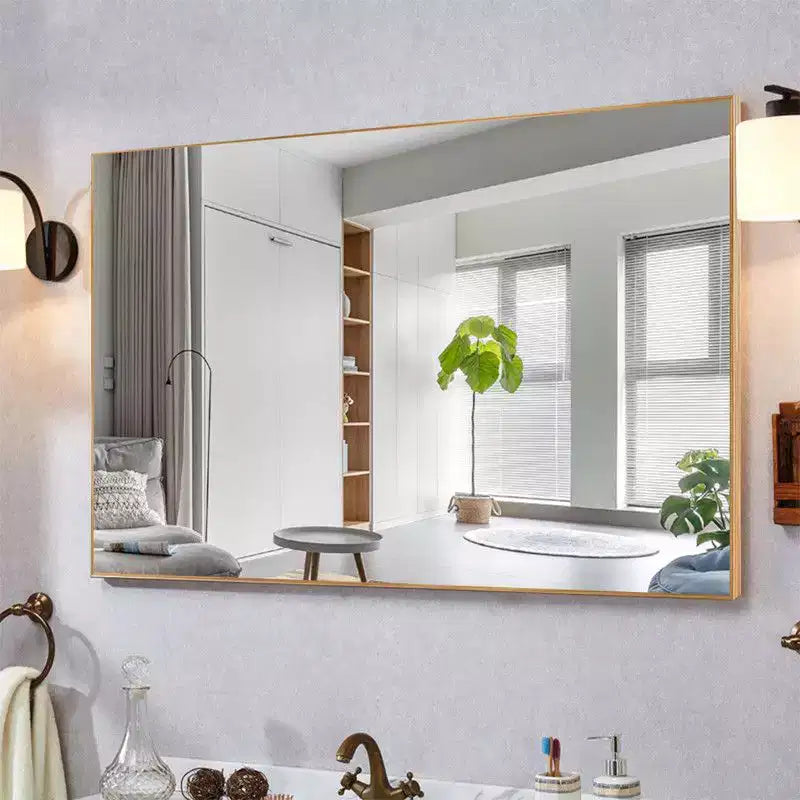 PexFix 36 x 24 Aluminum Alloy Frame Mirror for Bathroom Wall Rectangle Bathroom Vanity Mirror for Over Sink Bedroom Entryway Living Room in Gold