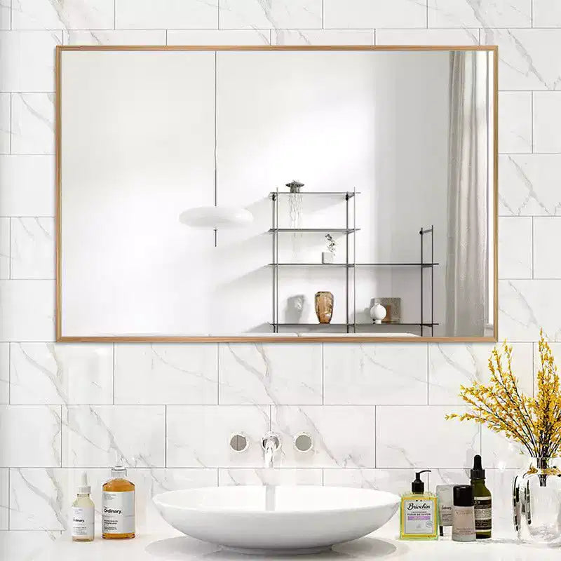 PexFix 36 x 24 Aluminum Alloy Frame Mirror for Bathroom Wall Rectangle Bathroom Vanity Mirror for Over Sink Bedroom Entryway Living Room in Gold