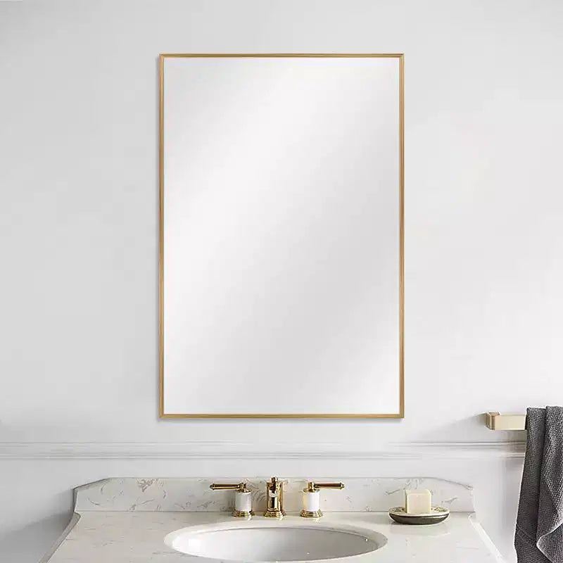 PexFix 36 x 24 Aluminum Alloy Frame Mirror for Bathroom Wall Rectangle Bathroom Vanity Mirror for Over Sink Bedroom Entryway Living Room in Gold