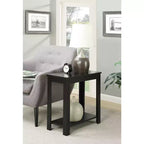 HomeStock Belmont End Table with C Shaped Frame and Side Magazine Rack Perfect for Snacks, Drinks, Remotes and Reading Materials