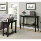 HomeStock Belmont End Table with C Shaped Frame and Side Magazine Rack Perfect for Snacks, Drinks, Remotes and Reading Materials