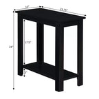 HomeStock Belmont End Table with C Shaped Frame and Side Magazine Rack Perfect for Snacks, Drinks, Remotes and Reading Materials