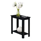 HomeStock Belmont End Table with C Shaped Frame and Side Magazine Rack Perfect for Snacks, Drinks, Remotes and Reading Materials