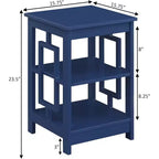 HomeStock Belmont Tavolino da Divano Quadrato con Due Ripiani e Design a Struttura Aperta, Tavolino Laterale d'Appoggio Transizionale per Soggiorno