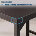 Acekool 5-Piece Counter Height Dining Table Set with Footrest & Corner Guard, 4 Upholstered Stools with Backrest, Space-Saving, Rustic Brown