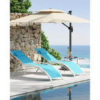 GustoWave 2PC Outdoor Aluminum Chaise Lounges Adjustable Backrest - Lightweights Recliners for Poolside, Beach & Patio - Weather-Resistant