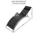 GustoWave 2PC Outdoor Aluminum Chaise Lounges Adjustable Backrest - Lightweights Recliners for Poolside, Beach & Patio - Weather-Resistant