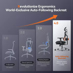 Sedia da ufficio ergonomica Newtral con poggiapiedi - Sedia reclinabile con braccioli 4D - NT002+LAPD-BLACK