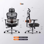 Sedia da ufficio ergonomica Newtral con poggiapiedi - Sedia reclinabile con braccioli 4D - NT002+LAPD-BLACK