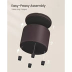 Pouf rotondo contenitore con capacità di 150 kg, sgabello/poggiapiedi in pelle sintetica da 45 cm per soggiorno, marrone castagna