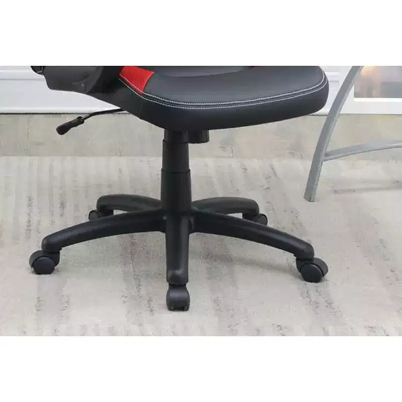 Okak Height-Adjustable Office Chair, Upholstered Desk Chair with Wheels, Comfy Gaming Chair for Office, Study, Play Room