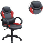 Okak Height-Adjustable Office Chair, Upholstered Desk Chair with Wheels, Comfy Gaming Chair for Office, Study, Play Room