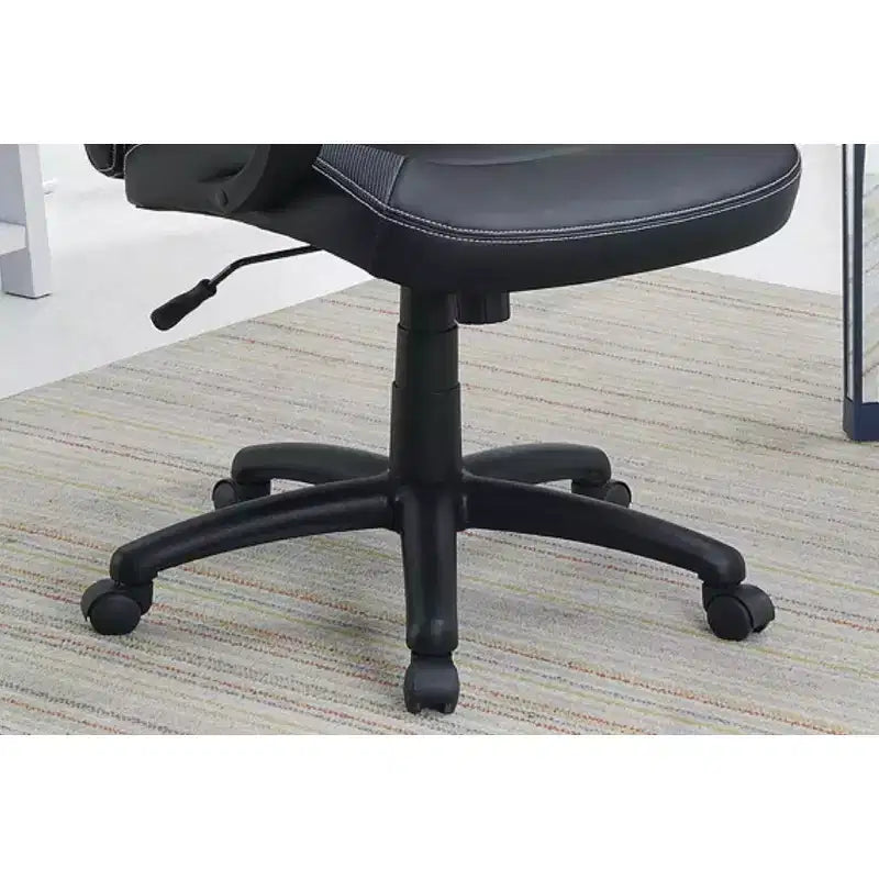 Okak Height-Adjustable Office Chair, Upholstered Desk Chair with Wheels, Comfy Gaming Chair for Office, Study, Play Room