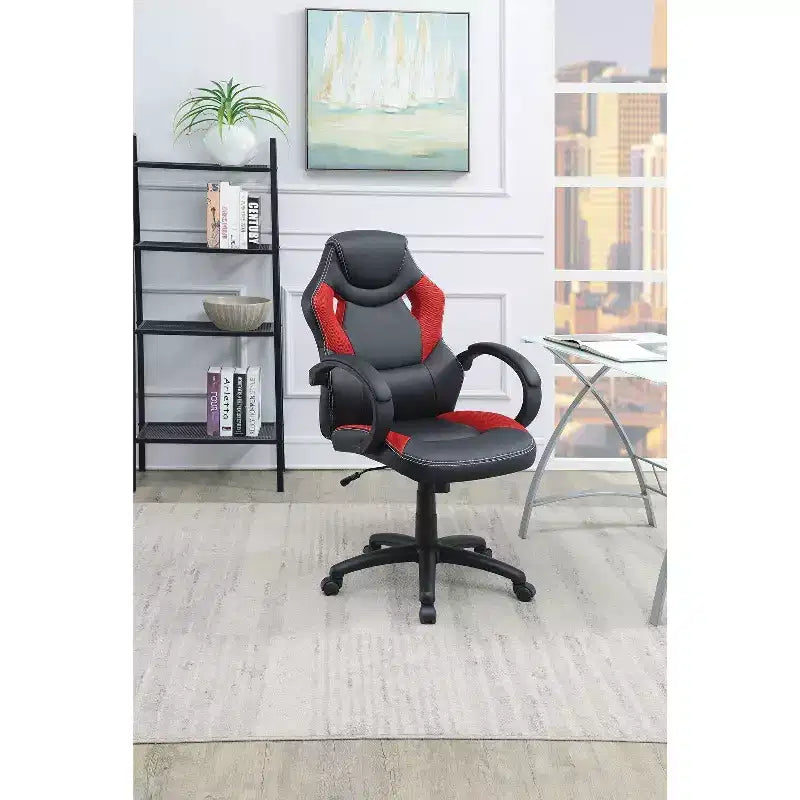 Sedia da ufficio Okak regolabile in altezza, sedia da scrivania imbottita con ruote, comoda sedia da gaming per ufficio, studio, sala giochi