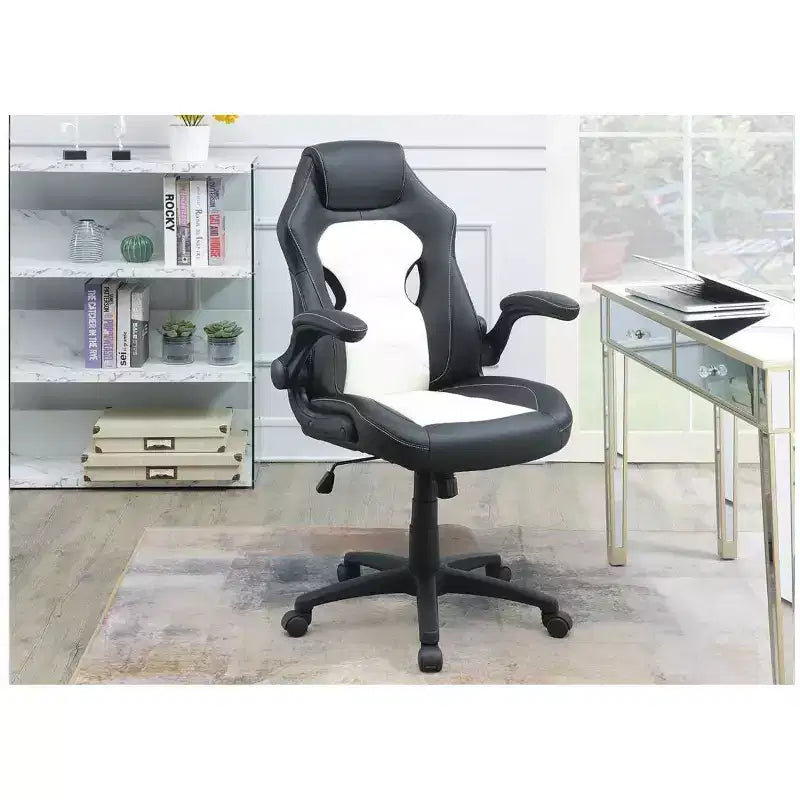 Sedia da ufficio Okak regolabile in altezza, sedia da scrivania imbottita con ruote, comoda sedia da gaming per ufficio, studio, sala giochi