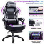 Sedia da gaming Okak High-Back, sedia da ufficio ergonomica con poggiapiedi pieghevole, sedia confortevole regolabile in altezza per studio, sala gaming