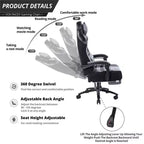 Sedia da gaming Okak High-Back, sedia da ufficio ergonomica con poggiapiedi pieghevole, sedia confortevole regolabile in altezza per studio, sala gaming