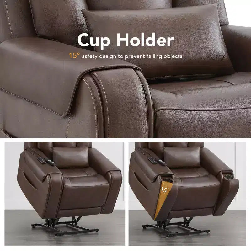 Spruce & Spring Electric Power Lift Recliner with Heat and Massage for Elderly