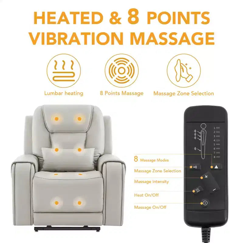 Spruce & Spring Electric Power Lift Recliner with Heat and Massage for Elderly