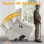 Spruce & Spring Electric Power Lift Recliner with Heat and Massage for Elderly
