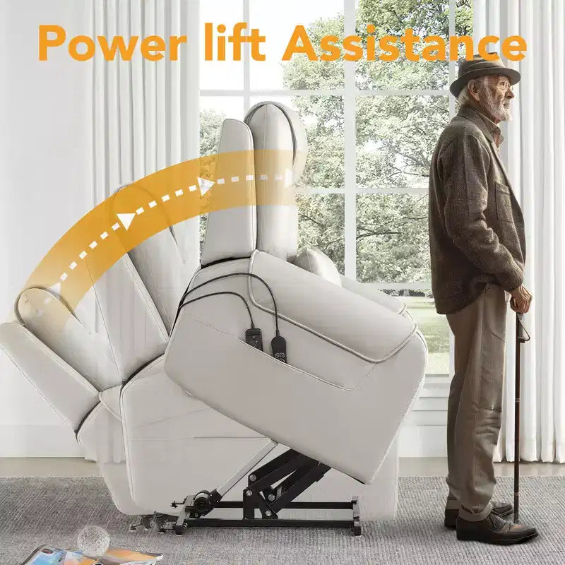 Spruce & Spring Electric Power Lift Recliner with Heat and Massage for Elderly