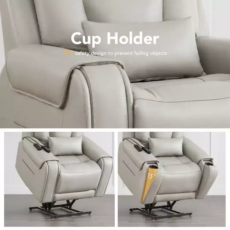 Spruce & Spring Electric Power Lift Recliner with Heat and Massage for Elderly