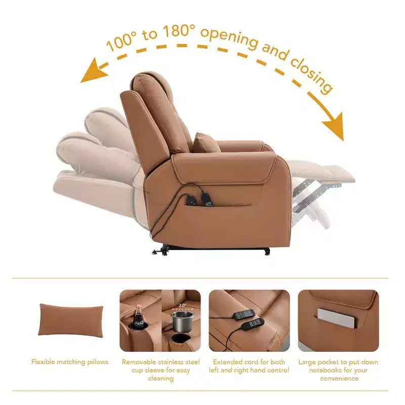 Spruce & Spring Electric Power Lift Recliner with Heat and Massage for Elderly
