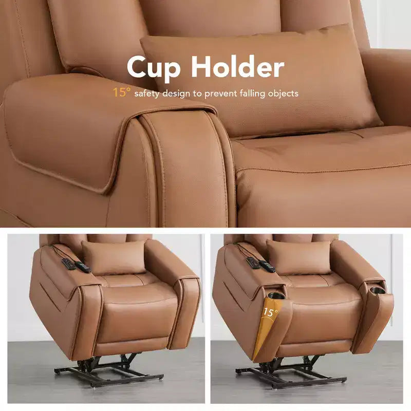 Spruce & Spring Electric Power Lift Recliner with Heat and Massage for Elderly