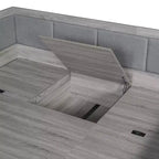 Bellemave Full Size L-Shaped Daybed with Storage, Upholstered Backrest, 3 Drawers & Shelves, Sofa Bed for Living Room or Bedroom, Grey