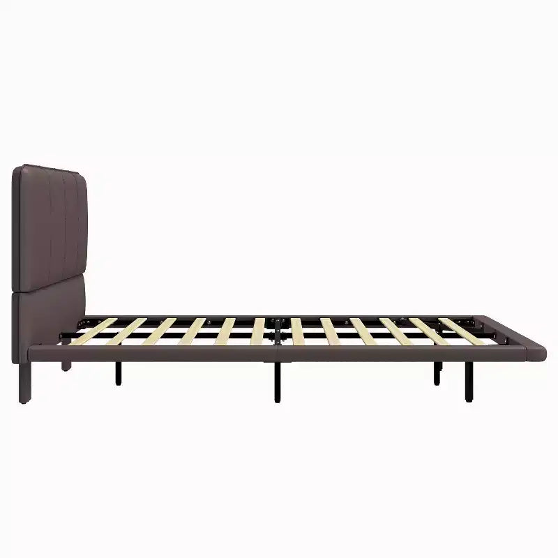 Base letto matrimoniale (Full/Queen Size) in pelle PU con luci LED - ModernLuxe