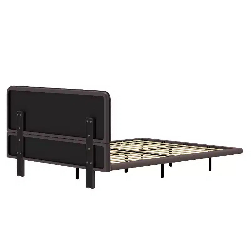 Base letto matrimoniale (Full/Queen Size) in pelle PU con luci LED - ModernLuxe