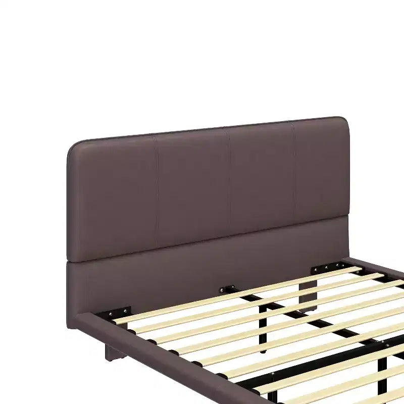 Base letto matrimoniale (Full/Queen Size) in pelle PU con luci LED - ModernLuxe
