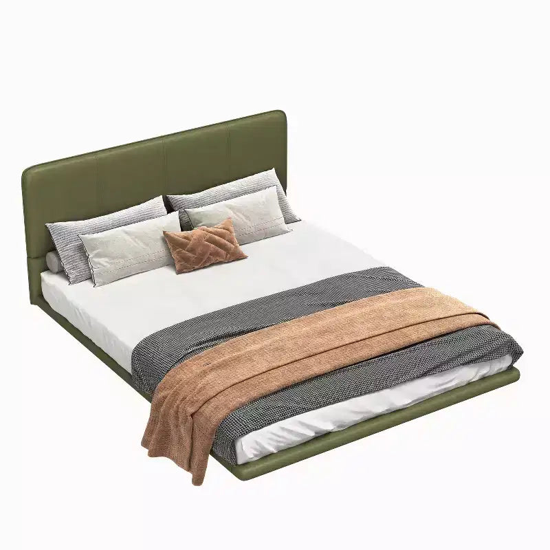 Base letto matrimoniale (Full/Queen Size) in pelle PU con luci LED - ModernLuxe